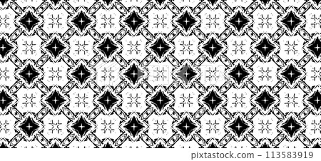 Black and white kaleidoscopic background texture 113583919
