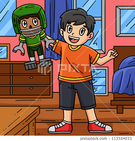 American Football Boy Quarterback Toy Colored American Football Boy Quarterback Toy Colored 113584033
