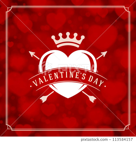 Valentines Day greeting card or poster vector illustration 113584157