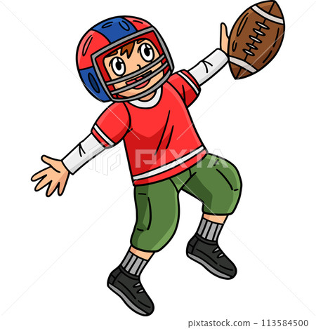American Football Player Receiving a Ball Clipart 113584500