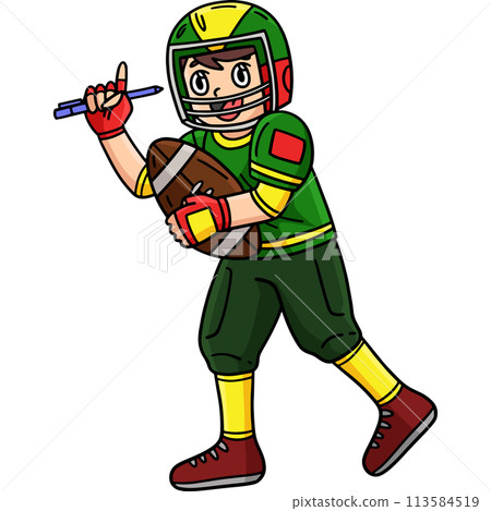 American Football Player Holding a Ball Clipart American Football Player Holding a Ball Clipart 113584519