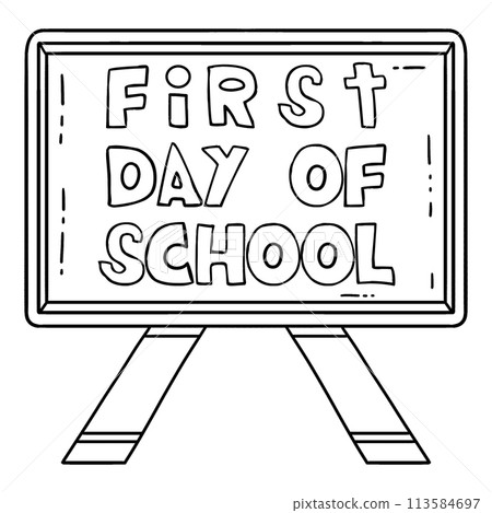 First Day of School Canvas Isolated Coloring Page 113584697