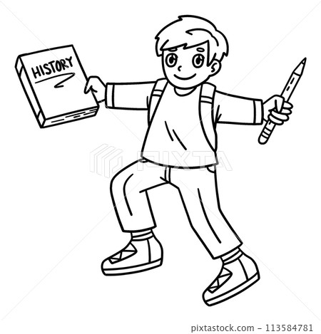 First Day of School Child Book Pencil Isolated First Day of School Child Book Pencil Isolated 113584781