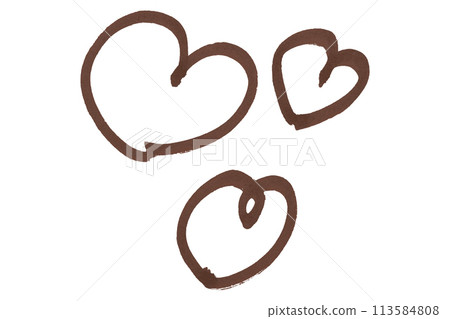 Brown hearts isolated on white background 113584808