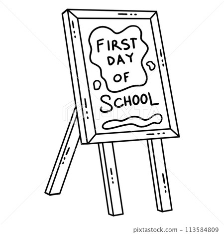 First Day of School Canvas Isolated Coloring Page First Day of School Canvas Isolated Coloring Page 113584809