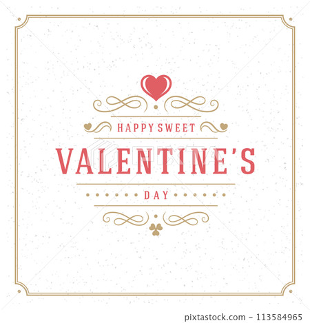Valentines Day Greeting Card or Poster Vector illustration Valentines Day Greeting Card or Poster Vector illustration 113584965