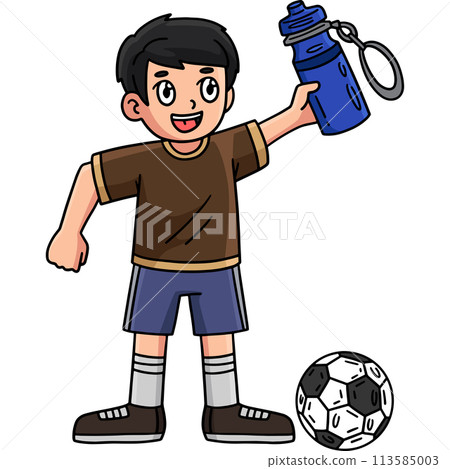 Soccer Boy with a Water Bottle Cartoon Clipart Soccer Boy with a Water Bottle Cartoon Clipart 113585003