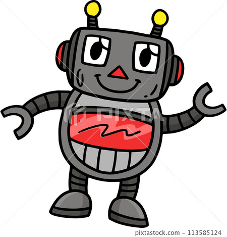 Robot Toy Cartoon Colored Clipart Illustration Robot Toy Cartoon Colored Clipart Illustration 113585124