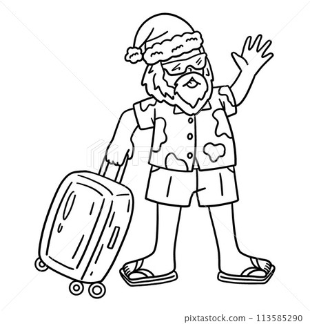 Christmas in July Santa on Vacation Isolated Christmas in July Santa on Vacation Isolated 113585290