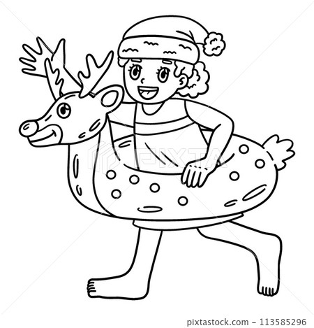 Christmas in July Child with Ring Floater Isolated 113585296