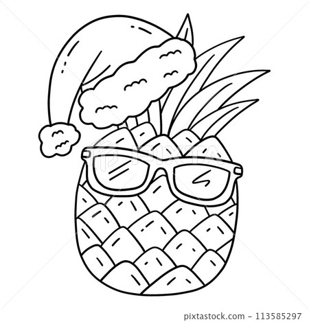 Christmas in July Pineapple and Eyeglass Isolated 113585297