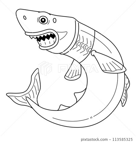 Cookiecutter Shark Isolated Coloring Page for Kids 113585325