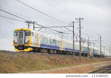 內房線袖浦岩根 JR 東日本 E257 系列 500 系列 NB-09 編組（幕張）波紋 113586005