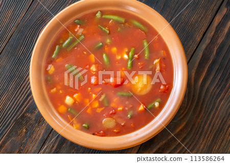 Portion of Minestrone soup Portion of Minestrone soup 113586264