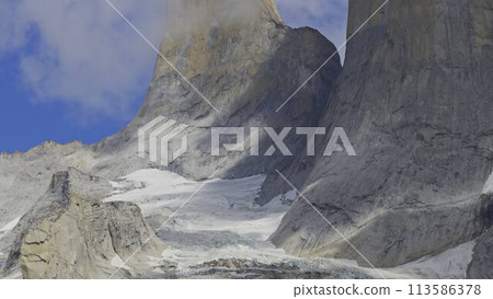 Glacial Beauty with Towering Torres del Paine Peaks in Winter Glacial Beauty with Towering Torres del Paine Peaks in Winter 113586378