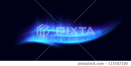 Northern lights, aurora borealis effect, realistic glowing lights overlay. 113587100