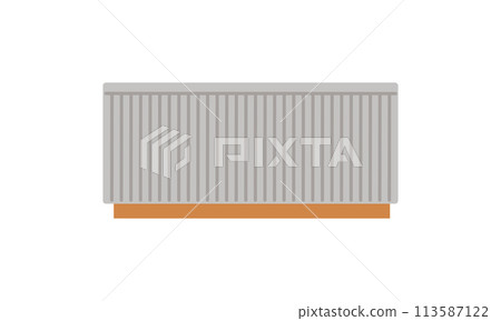 The table is a Scandinavian style console table. A wooden table. Vector illustration of a flat style Modern room interior The table is a Scandinavian style console table. A wooden table. Vector illustration of a flat style Modern room interior 113587122