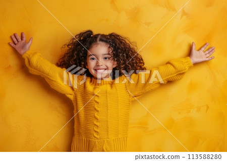 Happy child with arms outstretched Happy child with arms outstretched 113588280