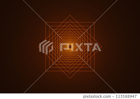 Orange abstract geometry line art Orange abstract geometry line art 113588947