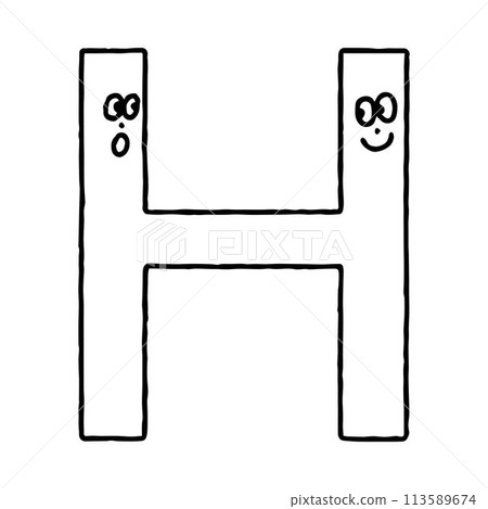 Cute simple alphabet H Cute simple alphabet H 113589674