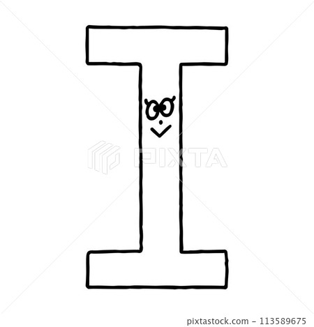可愛的簡單字母 I 113589675