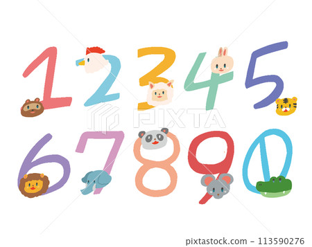 流行變形動物數字 2 圖示插圖集 113590276