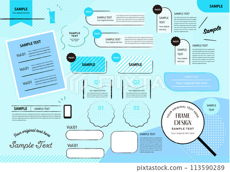 Stylish heading design set - illustration vector material Stylish heading design set - illustration vector material 113590289
