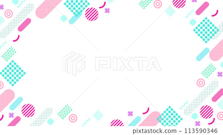 多彩流行孟菲斯圖案風格框架 多彩流行孟菲斯圖案風格框架 113590346