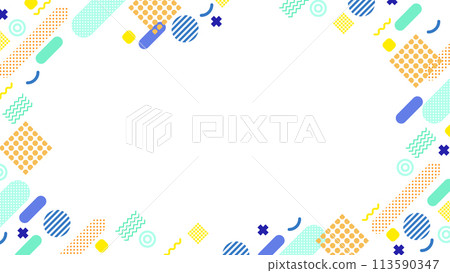 Colorful and pop Memphis pattern frame Colorful and pop Memphis pattern frame 113590347