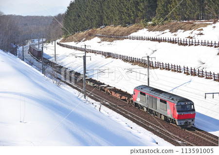 千歲線 上野幌-北廣島 JR Freight DF200-55（鷲別） 113591005