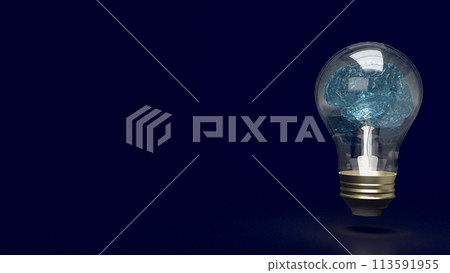 The Brain light bulb for education or creative inspiration concept 3d rendering. The Brain light bulb for education or creative inspiration concept 3d rendering. 113591955