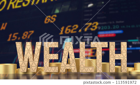 The wealth and coins for Business concept 3d rendering. The wealth and coins for Business concept 3d rendering. 113591972