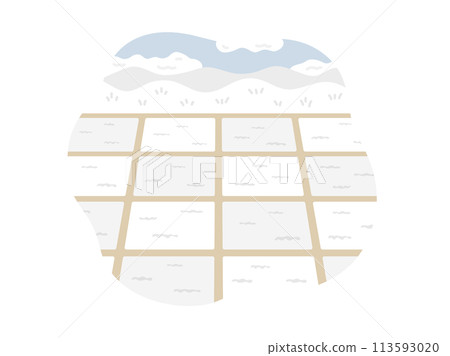 Illustration of rural landscape (winter) 113593020