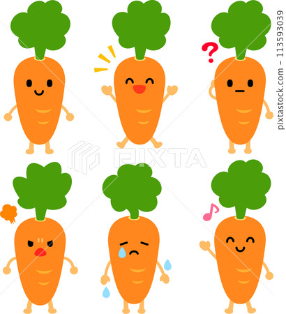 胡蘿蔔人物臉部表情插圖集 113593039