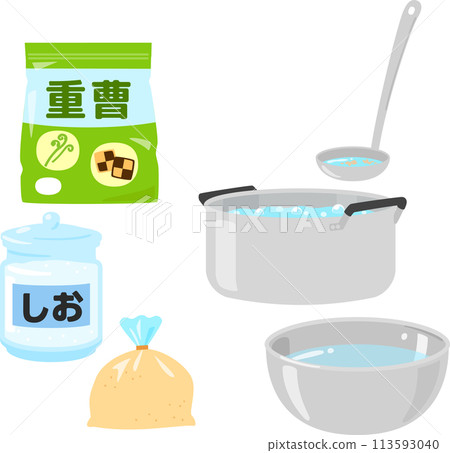 用於從食物中去除鹼液的插圖集 113593040