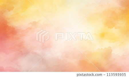 Watercolor-style background material: soft, pale yellow and pink 113593935