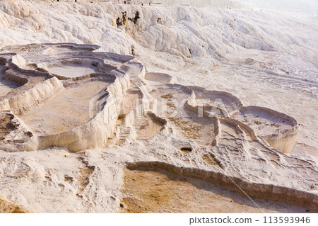 Natural travertine terraces with hot springs in Pamukkale, Turkey Natural travertine terraces with hot springs in Pamukkale, Turkey 113593946