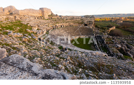 Ancient Greek theatre ruins of Miletus, Turkey 113593958