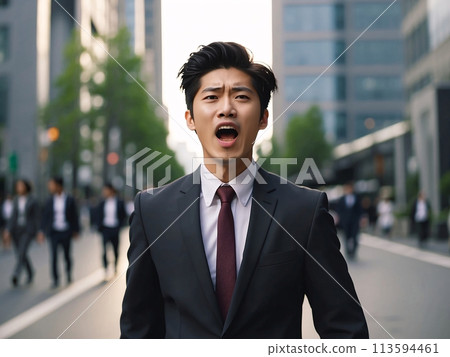 西裝男尖叫【AI生成/專業完成】 113594461