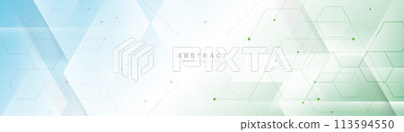 Abstract design with hexagon geometric lines background. Futuristic technology banner. Vector illustration 113594550