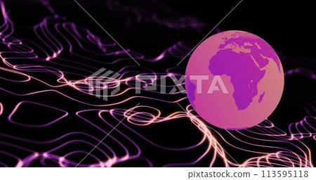 Image of network of connections over globe 113595118