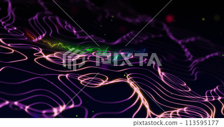 Image of network of connections over light trails Image of network of connections over light trails 113595177