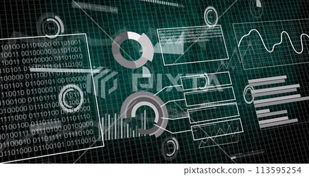 Image of financial data processing over grid Image of financial data processing over grid 113595254
