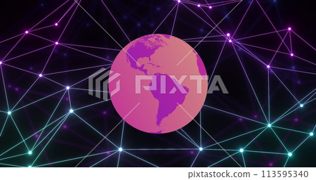Image of globe with network of connections 113595340