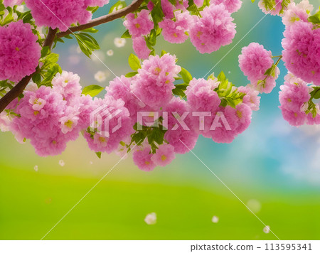 spring background with cherry blossom 113595341