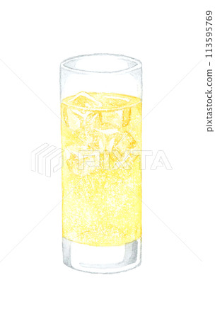 Ginger ale drink hand-drawn watercolor illustration material Ginger ale drink hand-drawn watercolor illustration material 113595769