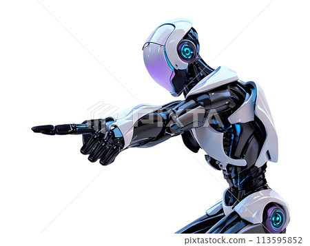 Pointing humanoid robot [AI generated, professional finish] 113595852