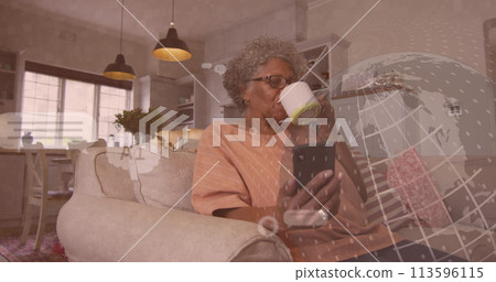 Image of ai data processing over biracial woman using smartphone Image of ai data processing over biracial woman using smartphone 113596115
