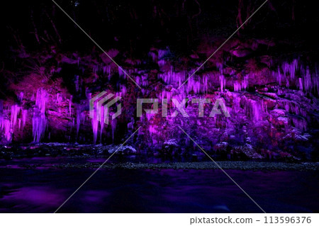 Illumination of the Misotsuchi Icicles in the Otaki area of Chichibu City Illumination of the Misotsuchi Icicles in the Otaki area of Chichibu City 113596376
