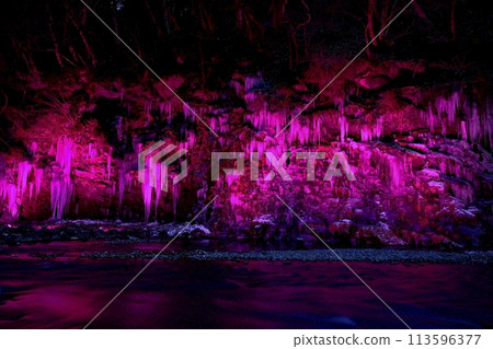 Illumination of the Misotsuchi Icicles in the Otaki area of Chichibu City Illumination of the Misotsuchi Icicles in the Otaki area of Chichibu City 113596377